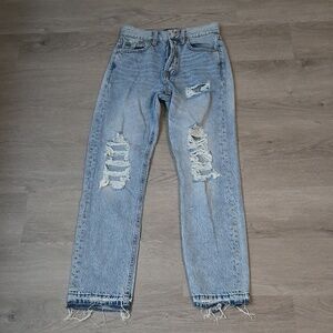 90s Button Fly Super High-Rise Straight Jean